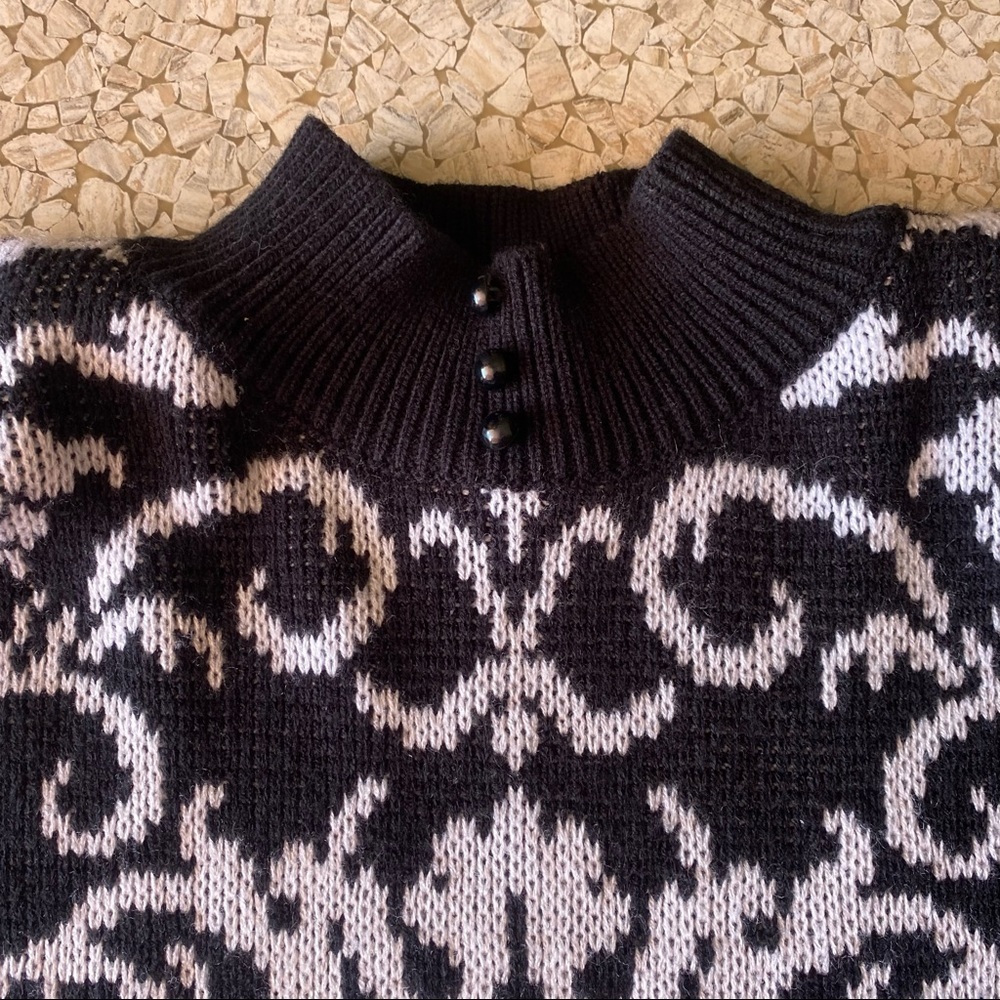 Vintage Stefano International black and white padded shoulder graphic sweater - Picture 8 of 8